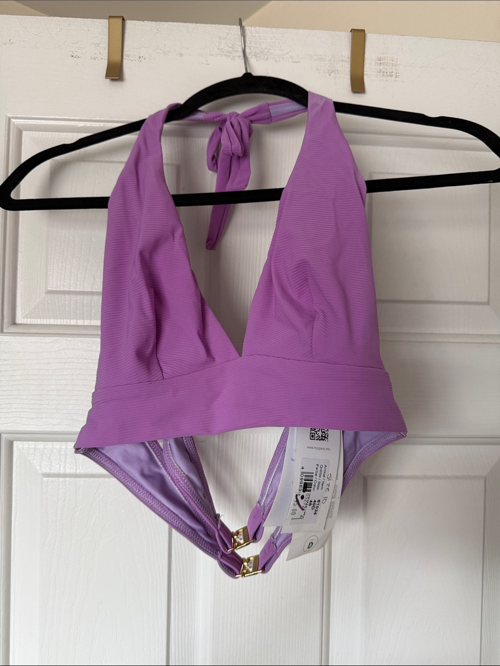 Purple halter bikini top